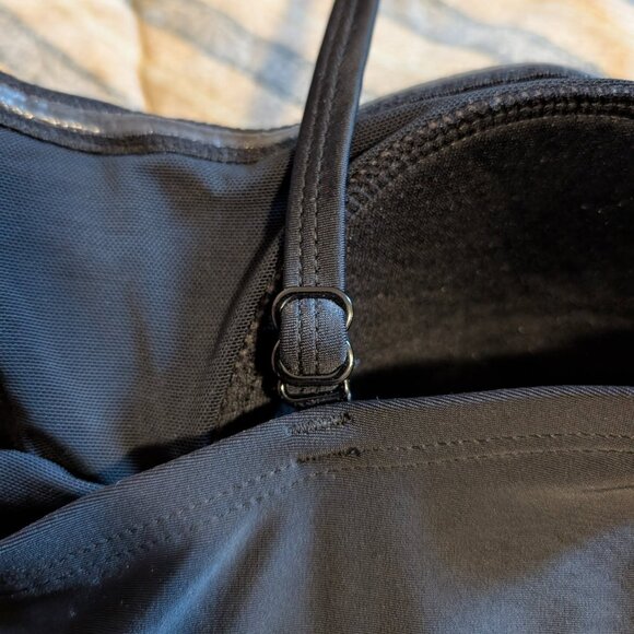 Christina Swimsuit Black One Piece Adjustable Straps with Cinch Front Soft Cups - Picture 3 of 4